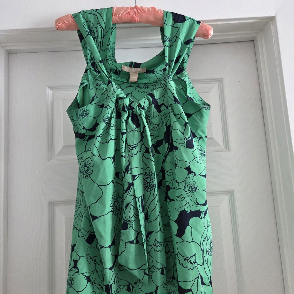 Green Floral Sleeveless Dress